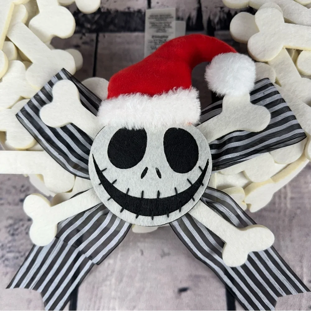 Disney Parks Wreath Nightmare Before Christmas Bones Jack Skellington